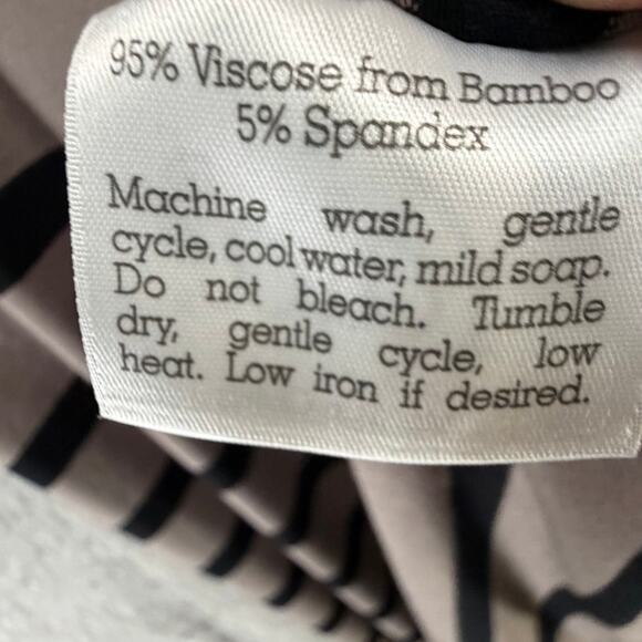 Yala T-Shirt Dress Womens M Beige Black Striped Bamboo Viscose Soft Comfort - Picture 12 of 14